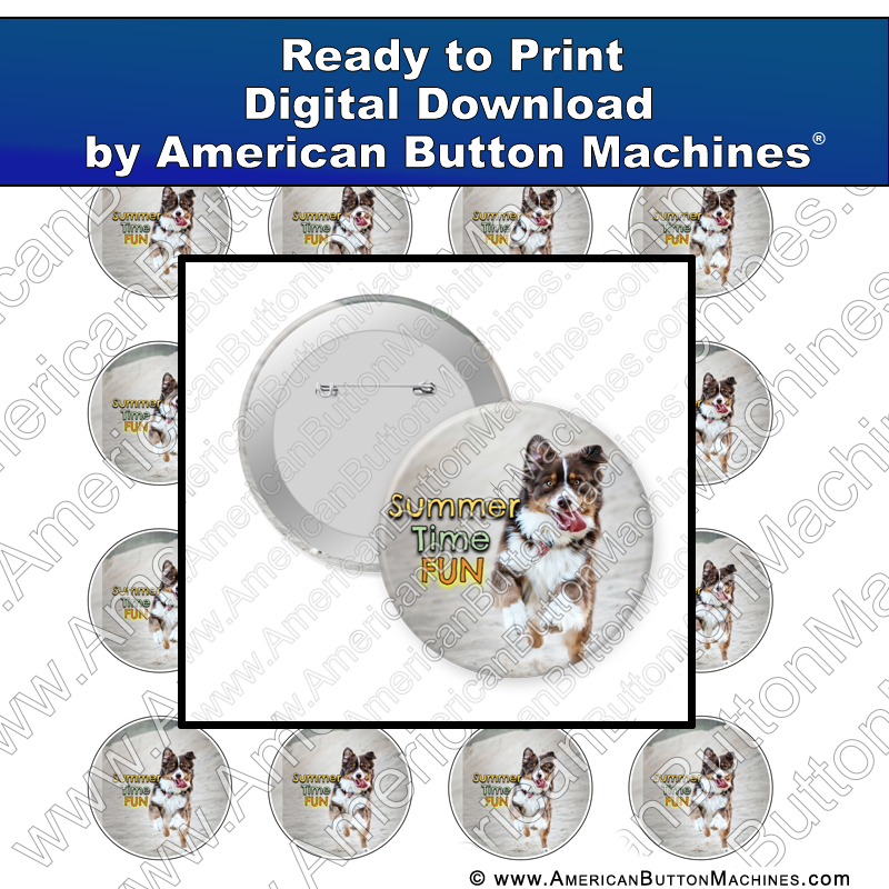 Digital Download, For Buttons, Digital Download for Buttons, Summer, Fun. Dogs