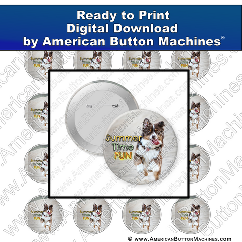 Digital Download, For Buttons, Digital Download for Buttons, Summer, Fun. Dogs
