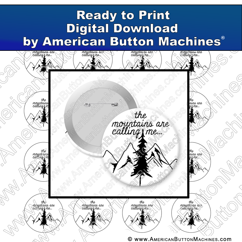 Digital Download, For Buttons, Digital Download for Buttons, mountains, vacation, nature