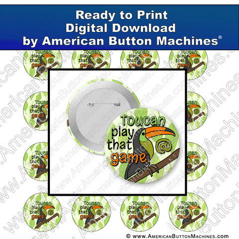 Digital Download, For Buttons, Digital Download for Buttons, toucan, game, play