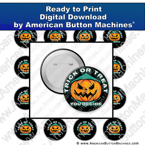 Digital Download, For Buttons, Digital Download for Buttons, trick or treat, jack-o-lantern, Halloween