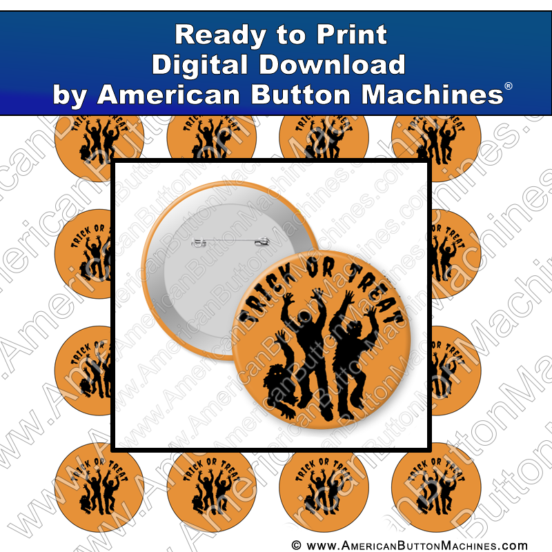 Digital Download, For Buttons, Digital Download for Buttons, Halloween, trick or treat, candy