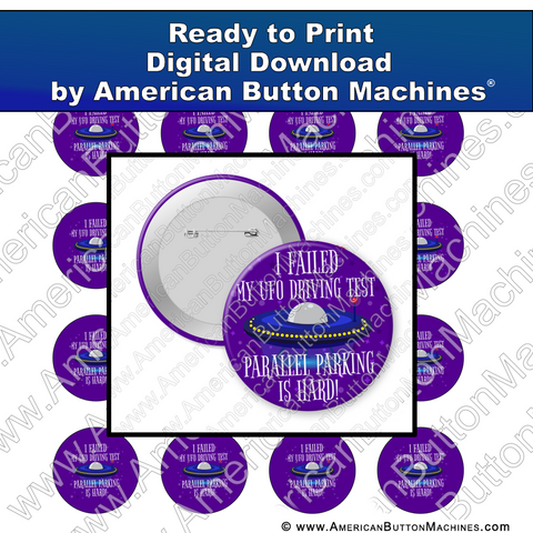 Digital Download, For Buttons, Digital Download for Buttons, UFO, space, driving, test, parallel parking
