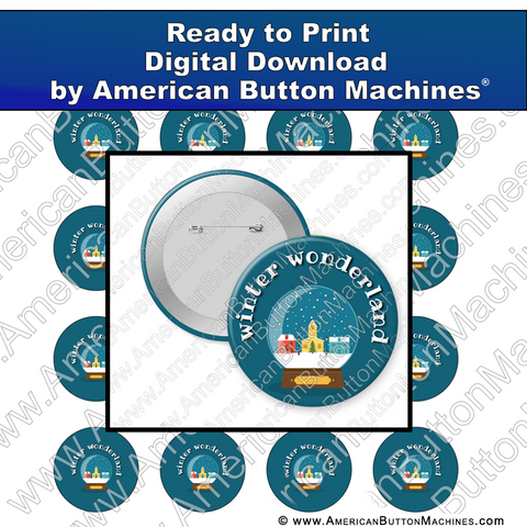 Digital Download, For Buttons, Digital Download for Buttons, winter, snow globe, snow, wonderland