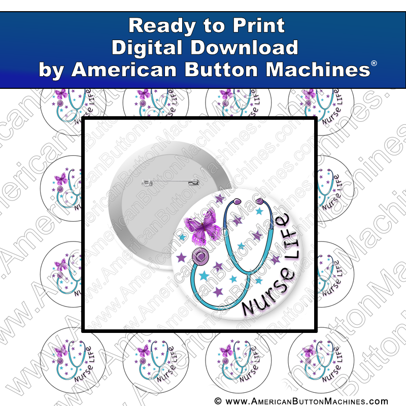 Digital Download, Digital Download for Buttons, nurse, nurse life