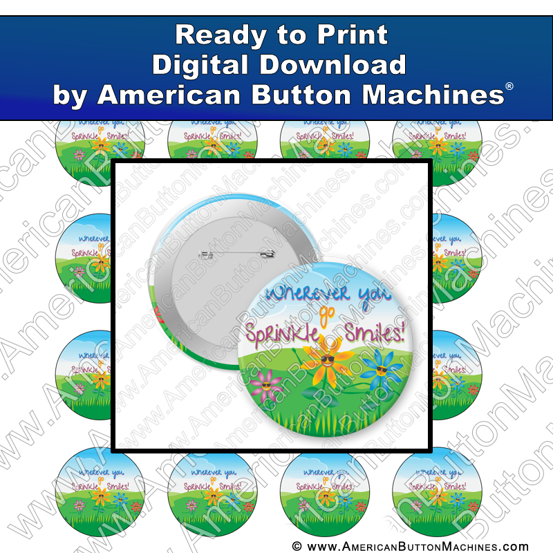 Sprinkle Smiles - Digital Download for Buttons