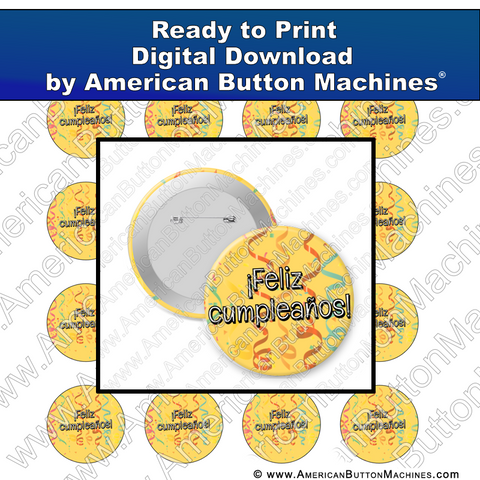 Digital Download, For Buttons, Digital Download for Buttons, birthday, Spanish, celebrate
