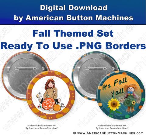 Digital Download for Buttons - Fall Border Set