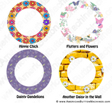 Digital Download for Buttons - Fun Florals Border Set