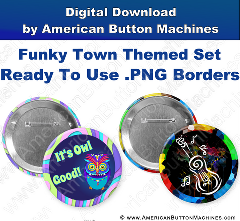 Digital Download for Buttons - Funky Town Border Set