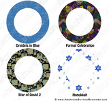 Digital Download for Buttons - Hanukkah Border Set