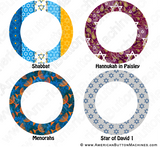 Digital Download for Buttons - Hanukkah Border Set