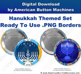 Digital Download for Buttons - Hanukkah Border Set