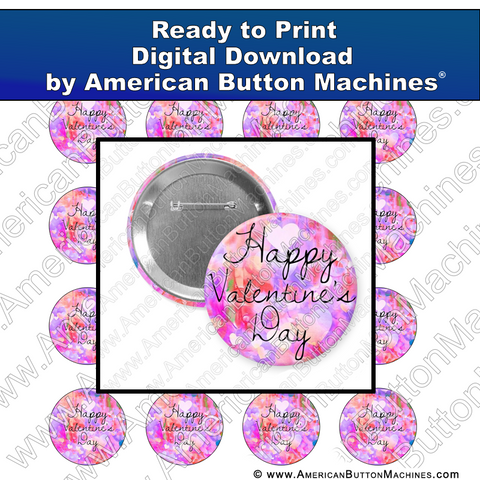 Happy Valentine's Day - Digital Download for Buttons