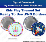 Digital Download for Buttons - Kids Play Border Set - American Button Machines