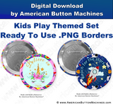 Digital Download for Buttons - Kids Play Border Set