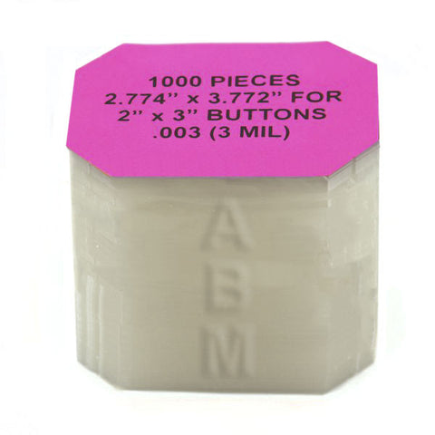 2x3 Mylar for Paper Button Makers - American Button Machines