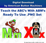 Alphabet - Digital Download for Buttons - American Button Machines