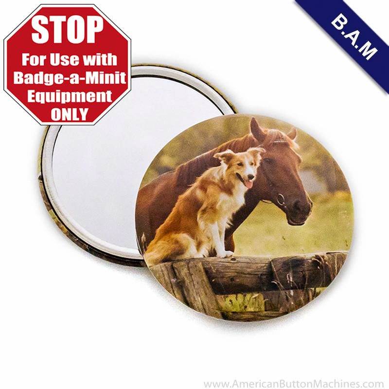 2.25" B.A.M Mirror Back Button Set - American Button Machines