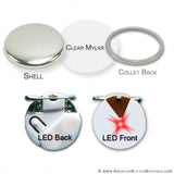 3.5" Red Flashing Button Kit - American Button Machines