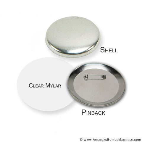 45 Pcs Sublimation Blank Pins Silver Buttons Badge Kit DIY Heat