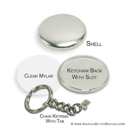 Mirror Back Button Keychains, Custom Keychain Set